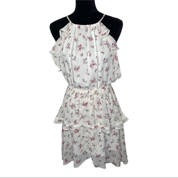 J.O.A. Dresses & Skirts - J.O.A. Women's Halter Ruffle Tiered Fit & Flare Sleeveless Short Dress Small